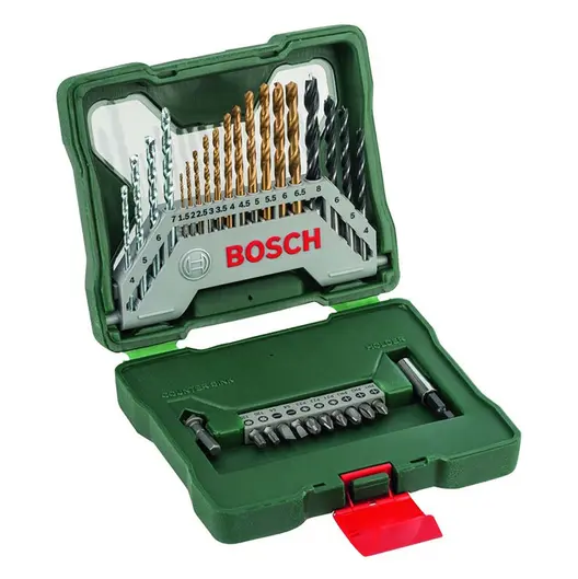 Комплект битове Bosch със свредла  1/4", 30 бр., X-Line