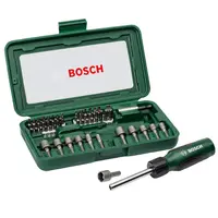 Магнитна отвертка-държач Bosch с тресчотка и сменяеми накрайници  46 бр.