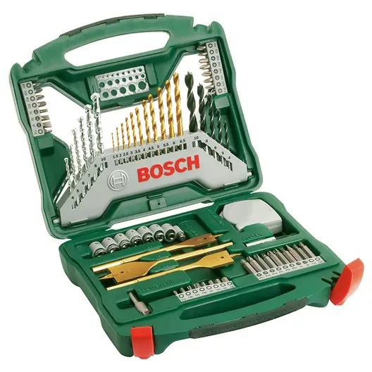 Комплект битове Bosch със свредла  1/4", 70 бр., X-Line Titanium