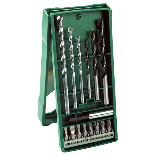 Комплект битове Bosch със свредла  1/4", 15 бр., Mini-X-Line