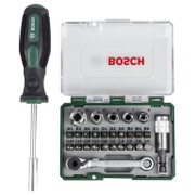 Отвертка Bosch със сменяеми накрайници магнитна, с тресчотка комплект 27 бр. - product - 041 BSH1094