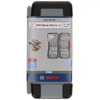 Свредло за метал HSS-G Bosch с цилиндрична опашка комплект 1-10 мм, 18 бр., PRO Metal HSS-G