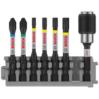 Комплект битове Bosch с магнитен държач  1/4", 55 мм, 7 бр., PRO Impact