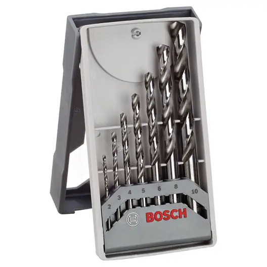 Свредло за метал HSS-G Bosch с цилиндрична опашка комплект 2-10 мм, 7 бр., PRO Metal HSS-G