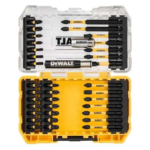 Комплект битове DeWALT PH/PZ/TX с магнитен държач  1/4", 37 бр., Extreme FlexTorq
