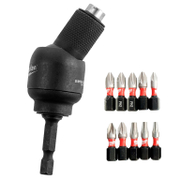 Комплект битове Milwaukee с чупещ се ъглов адаптор  1/4, 11 бр., Shockwave - product - 041 MLA 961