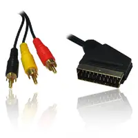 Кабел SCART/RCA за аудио- и видеосигнал  1.5 м, SCART/m to 4xRCA/m, Cu, черен