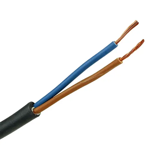 Кабел ШКПЛ / H05RR-F шлангов, за подвижни уреди  Cu, 2x1.00 мм2, черен
