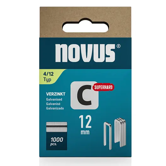 Скоби за такери Novus  тип C4, 6.1x1.1x12 мм, 1000 бр.