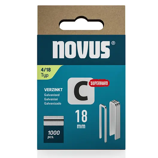 Скоби за такери Novus  тип C4, 6.1x1.1x18 мм, 1000 бр.