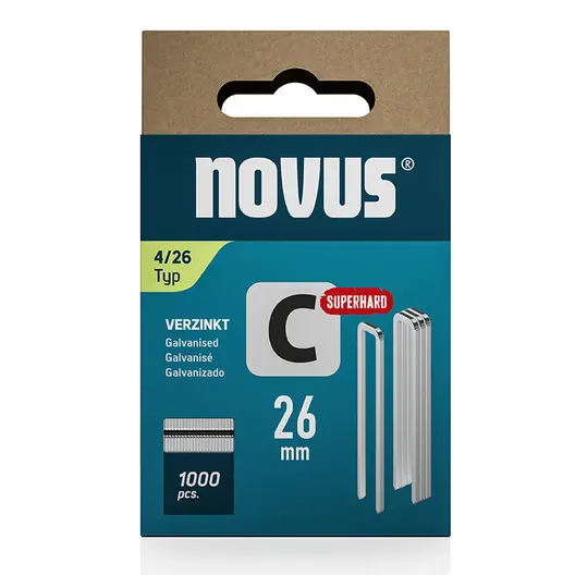 Скоби за такери Novus  тип C4, 6.1x1.1x26 мм, 1000 бр.