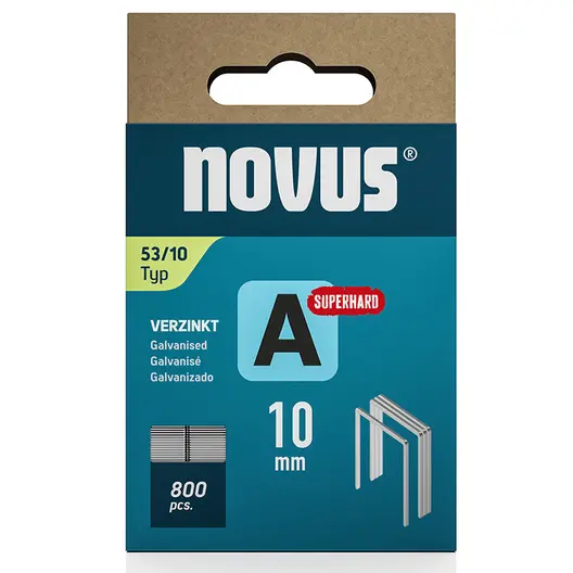 Скоби за такери Novus супер твърди  тип A53, 11.3x0.75x10 мм, 800 бр.