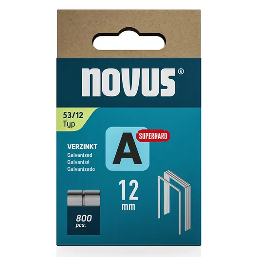 Скоби за такери Novus супер твърди  тип A53, 11.3x0.75x12 мм, 800 бр.