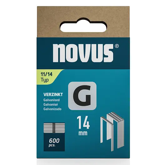 Скоби за такери Novus  тип G11, 10.6x1.25x14 мм, поцинкована стомана, 600 бр.