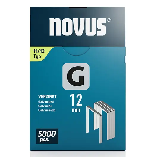 Скоби за такери Novus  тип G11, 10.6x1.25x12 мм, поцинкована стомана, 5000 бр.