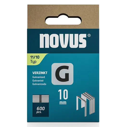 Скоби за такери Novus  тип G11, 10.6x1.25x10 мм, поцинкована стомана, 600 бр.