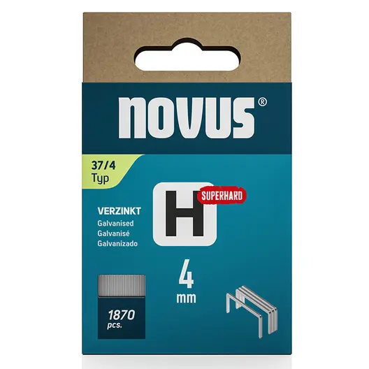 Скоби за такери Novus супер твърди  тип H37, 10.6x0.75x4 мм, 1870 бр.