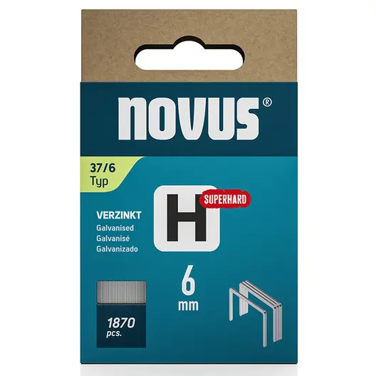 Скоби за такери Novus супер твърди  тип H37, 10.6x0.75x6 мм, 1870 бр.