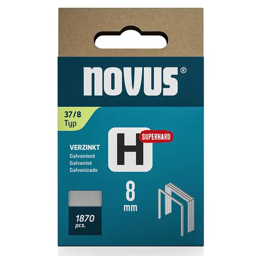 Скоби за такери Novus супер твърди  тип H37, 10.6x0.75x8 мм, 1870 бр.