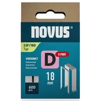 Скоби за такери Novus с D-образен връх  тип D53F/D, 11.3x1.25x18 мм, 600 бр.