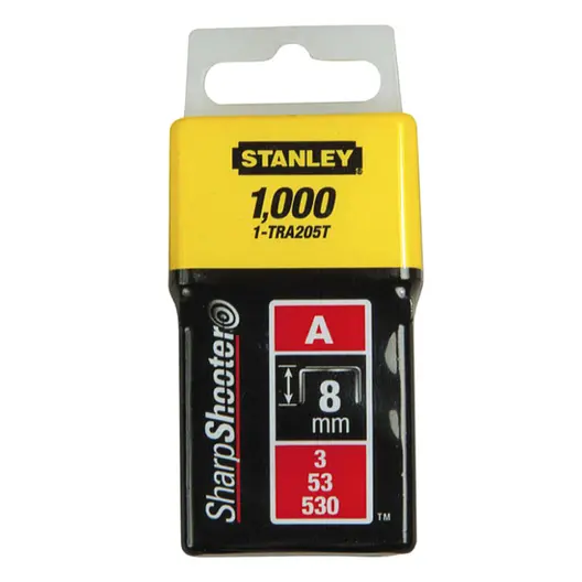 Скоби за такери Stanley  тип A53, 11.3x0.75x8 мм, 1000 бр., 1-TRA205T
