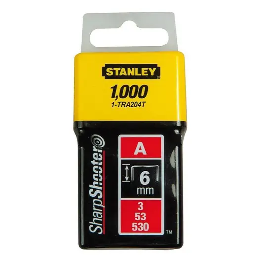 Скоби за такери Stanley  тип A53, 11.3x0.75x6 мм, 1000 бр., 1-TRA204T