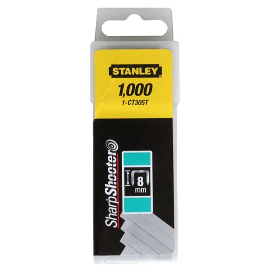 Скоби за такери Stanley  тип CT60, 7.7x1.2x8 мм, 1000 бр., 1-CT305T