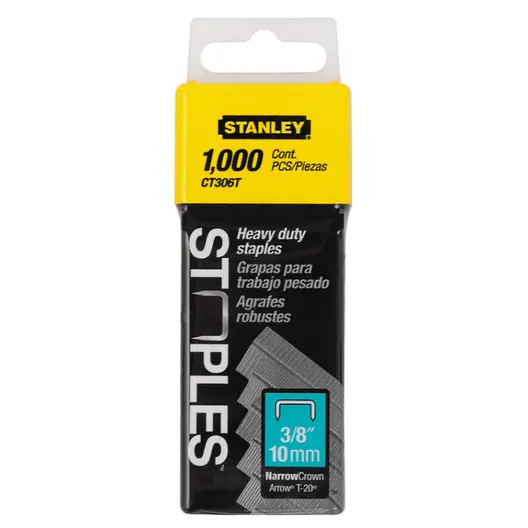 Скоби за такери Stanley  тип CT60, 7.7x1.2x10 мм, 1000 бр., 1-CT306T