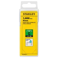 Скоби за такери Stanley  тип G11, 10.6x1.25x6 мм, неръждаема стомана, 1000 бр., TRA704SST-0