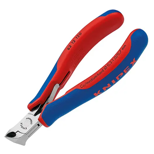 Челни клещи резачки Knipex за електроника  с отваряща пружина, 120 мм, 62 12 120