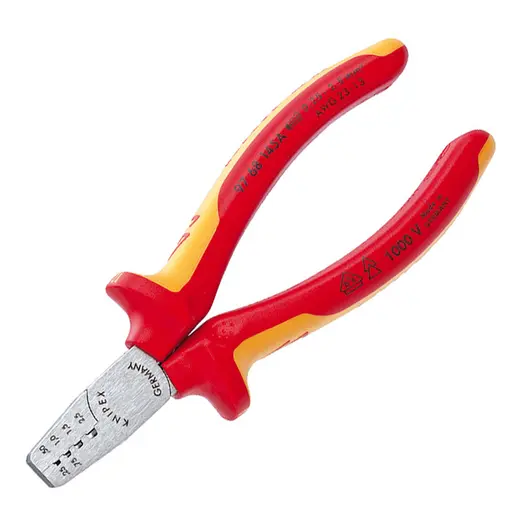 Кербовъчни клещи Knipex за кабелни накрайници  0.25-2.5 мм2, 145 мм, 97 68 145 A