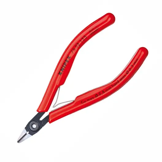 Странични клещи резачки Knipex за електроника  с отваряща пружина, 125 мм, 75 52 125