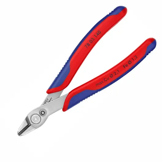Странични клещи резачки Knipex за електроника  с отваряща пружина, 140 мм, Super Knips