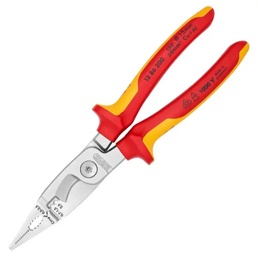 Комбинирани клещи за електрическа инсталация Knipex  2.5 мм2, 200 мм, 13 86 200