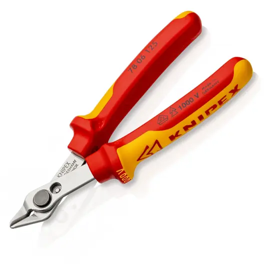 Странични клещи резачки Knipex за електроника  с отваряща пружина, 125 мм, 78 06 125