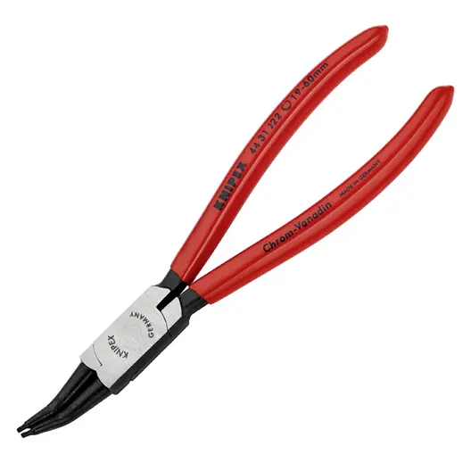Затварящи зегер клещи Knipex извити, с изолация  19-60 мм, 180 мм, 44 31 J22