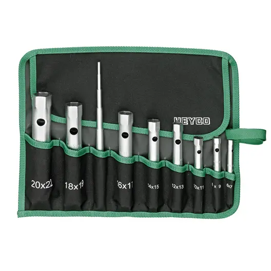 Глух ключ Heyco 6-стен комплект  6-22 мм, 9 бр., DIN 896, R 896-9