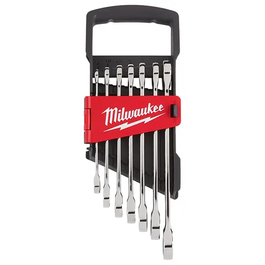 Звездогаечен ключ Milwaukee 6-стен/12-стен с тресчотка комплект  8-17 мм, 7 бр., Max Bite