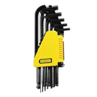Г-образен ключ Stanley 6-стен/6-стен инчов комплект  1/4" - 3/8 ", 12 бр., ISO 2936, 0-69-257