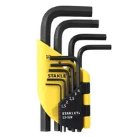 Г-образен ключ Stanley метричен 6-стен/6-стен комплект  1.5-10 мм, 9 бр., ISO 2936, 1-13-929