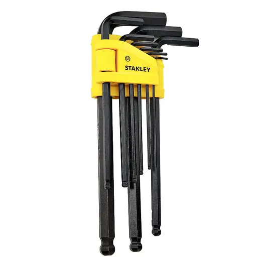 Г-образен ключ Stanley метричен 6-стен/6-стен комплект  1.5-10 мм, 9 бр., ISO 2936, 0-69-256