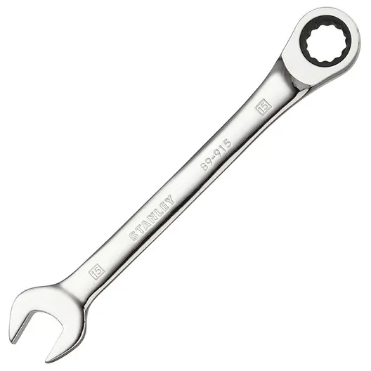 Звездогаечен ключ Stanley 6-стен/тресчотка  15 мм, 255 мм, ISO 1711-1, ISO 21982, ISO 691, STMT89915-0
