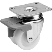 Полипропиленово мебелно колело Alex сдвоено, завиващо, с планка и спирачка  50 мм, 90 кг, I-White BP 1-0390 - product - 048 ALX 147