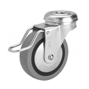 Полипропиленово мебелно колело Alex с каучуков бандаж, завиващо, с отвор и спирачка  60 мм, 25 кг, B-PGI 1-0330 - product - 048 ALX 159