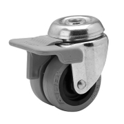 Полипропиленово мебелно колело Alex с каучуков бандаж, завиващо, с отвор и спирачка  50 мм, 50 кг, I-PGI 1-0398 - product - 048 ALX 165