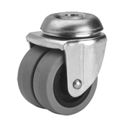 Полипропиленово мебелно колело Alex с каучуков бандаж сдвоено, завиващо с отвор  50 мм, 50 кг, I-PGI 1-0397 - product - 048 ALX 166