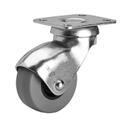 Полипропиленово мебелно колело Alex с каучуков бандаж, завиващо, с планка  40 мм, 17 кг, H-PGI 1-0280 - product - 048 ALX 211