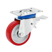 Колело промишлено Alex полиамидно с полиуретанов бандаж завиващо с планка и спирачка 100 мм, 200 кг, TV-PO 2-1612 - product - 048 ALX 318