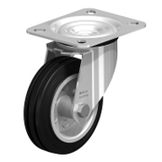 Колело промишлено Blickle метално с каучуков бандаж завиващо с планка 100 мм, 70 кг, LE-VE 100R - product - 048 BKL 089