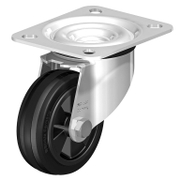 Колело промишлено Blickle полипропиленово с каучуков бандаж завиващо с планка 80 мм, 50 кг, LE-VPP 80R - product - 048 BKL 083